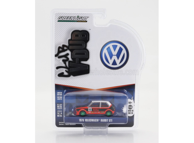 VOLKSWAGEN Golf Mki Gti Rabbit №12 Racing (1976) - Green Wheels, Red Black White
