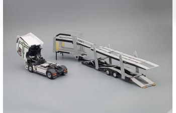 VOLVO FH4 500 TRUCK CAR TRANSPORTER (2020), WHITE GREEN SILVER