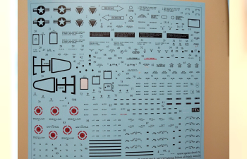 Декаль F-16C/D Fighting Falcon с тех. надписями, чёрная версия, FFA (удаляемая лаковая подложка)