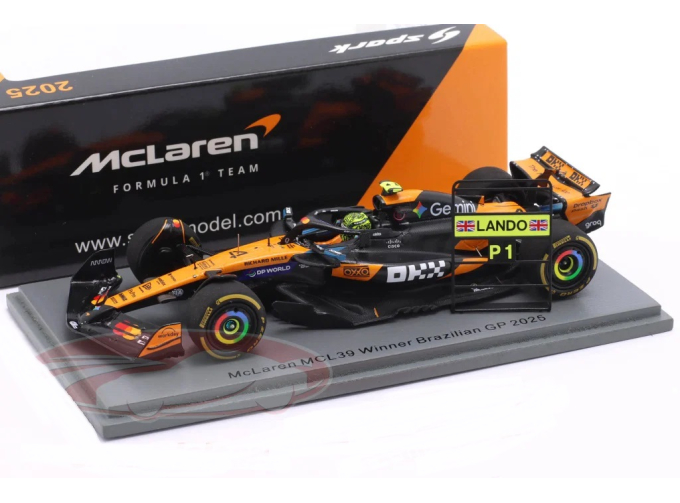 McLAREN MCL39 №4 Pole Position & Winner Brazilian GP (Sao Paulo) / Formula 1 World Champion Lando Norris