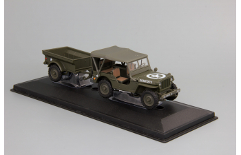 Jeep CJ-2A Willys хаки, с прицепом