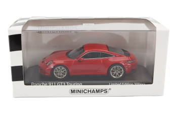 PORSCHE 911 (992) GT3 TOURING COUPE (2021), red/golden rims
