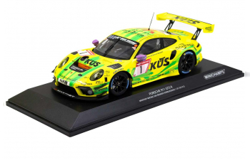 PORSCHE 911 991-2 Gt3 R Team Manthey Racing №1 24h Nurburgring (2022) Kevin Estre - Michael Christensen - Laurens Vanthoor - Frederis Makowiecki, Yellow Green