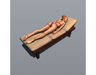 Фигура Красотка на шезлонге 1 (масштаб 1:24), окрашенная