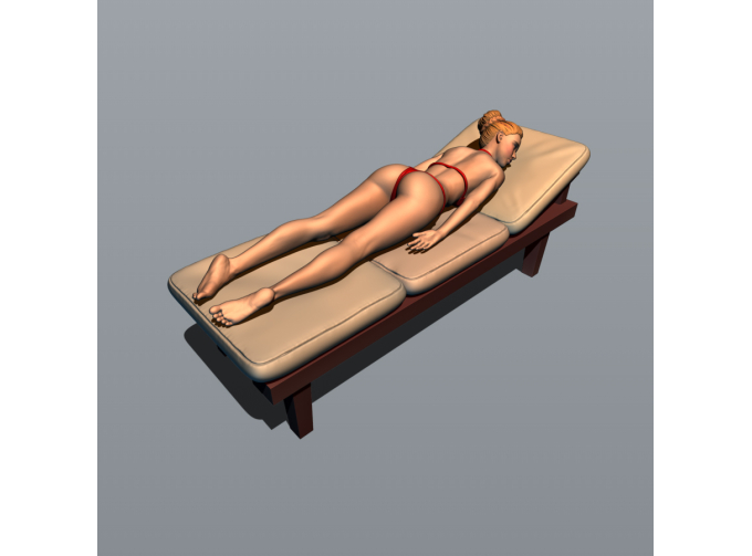 Фигура Красотка на шезлонге 1 (масштаб 1:24), окрашенная