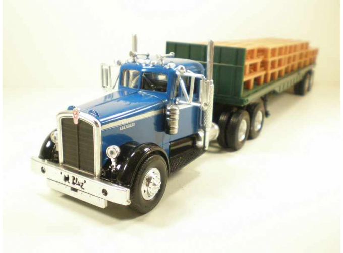 KENWORTH 525 трейлер платформа с полетами 1:43, синий