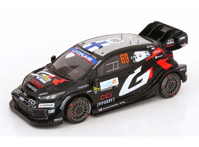 TOYOTA Yaris Gr Hybrid Rally1 Team Toyota Gazoo Racing Wrt №69 Winner Rally Islas Canarias (2025) Kalle Rovanpera - Jonne Halttunen, Black White