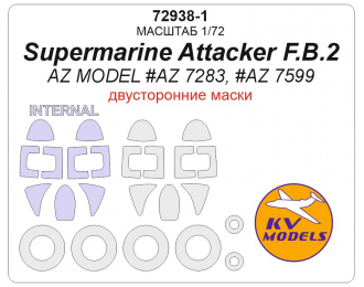 Маска окрасочная двусторонняя Supermarine Attacker F.B.2 + маски на диски и колеса