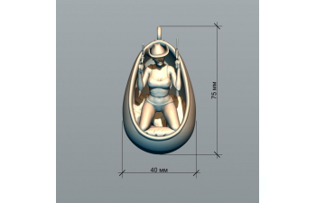 Подвеска Фигурка девушки "Босоногая ковбойка", окрашенная