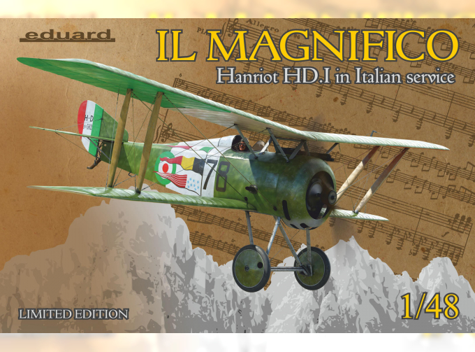 Сборная модель Самолет IL MAGNIFICO Hanriot HD. I в итальянских ВВС