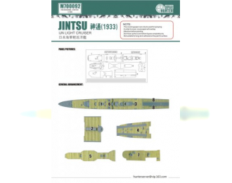 Маска окрасочная IJN Light Cruiser Jintsu 1933 (For Aoshima 040140)