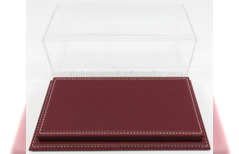 VETRINA DISPLAY BOX Molhouse Base In Pelle - Leather Base Bordeaux - Lungh.lenght Cm 23 X Largh.width Cm 12 X Alt.height Cm 8.5 (altezza Interna 6.7cm ), Plastic Display