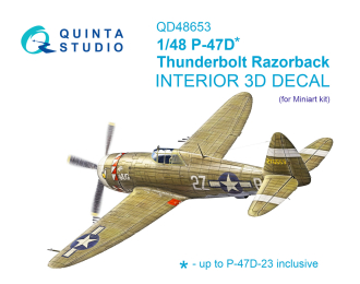 3D Декаль интерьера кабины P-47D Thunderbolt Razorback (Miniart)