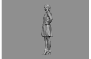 Фигурка Девушка в платье в горошек (под покраску)