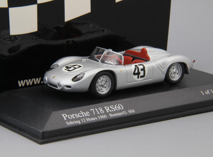 PORSCHE 718 RS60 Sebring 12 Hours Bonnier / G. Hill #43(1960), silver