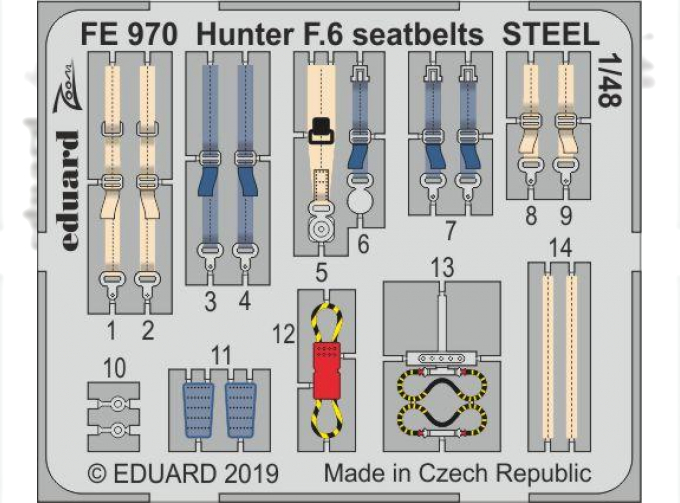 1/48 Hunter F.6 стальные ремни