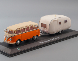 VOLKSWAGEN Bus Samba с прицепом, orange / cream