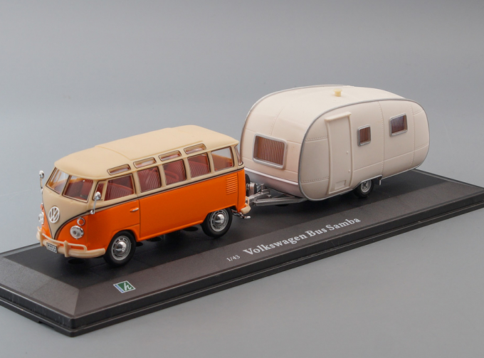 VOLKSWAGEN Bus Samba с прицепом, orange / cream