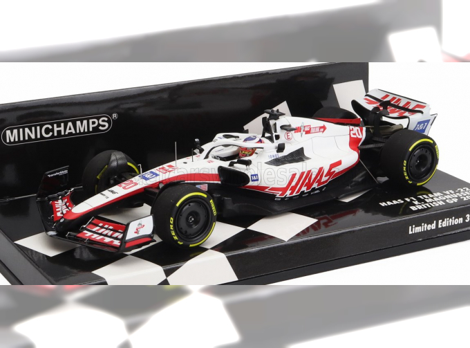 HAAS F1 Vf-22 Ferrari Team Haas №20 Silverstone British Gp (2022) Kevin Magnussen, White Black Red