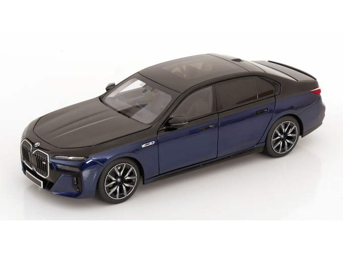 BMW i7 (M70) (2024), blue-black metallic