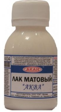 Бесцветный матовый лак "Аква" (прозрачный) 75 мл.