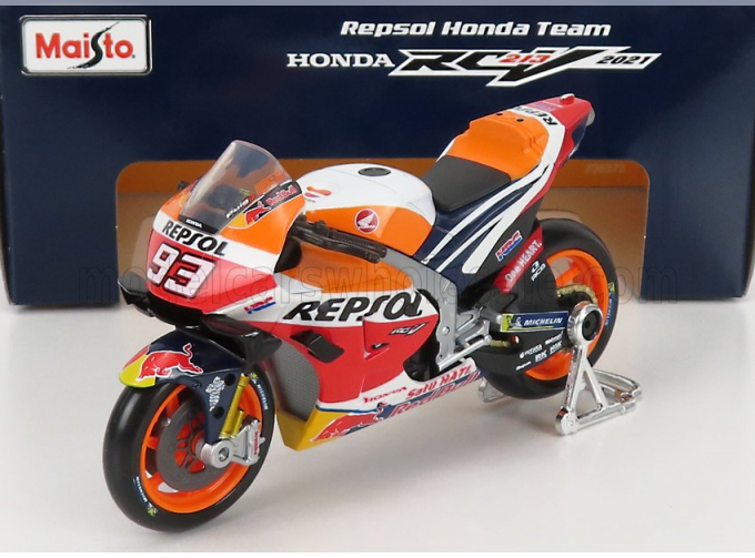 HONDA Rc213v Repsol Honda Team N93 Motogp (2021) Marc Marquez, Orange Red