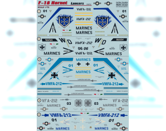 Декаль Декаль F-18 Hornet Part 3 Lancers The complete set 1,5 leaf