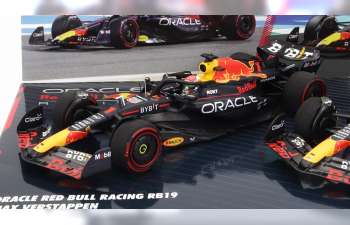 RED BULL Set 2x F1 Rb19 Team Oracle Red Bull Racing №1 World Champion Winner Bahrain Gp (2023) Max Verstappen + N 11 Winner Saudi Arabia Gp 2023 Sergio Perez, Matt Blue