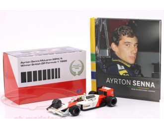 McLAREN F1 Mp4/4 Honda №12 World Champion Winner British Gp (1988) Ayrton Senna + книга (1988)