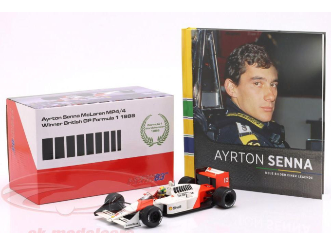 McLAREN F1 Mp4/4 Honda №12 World Champion Winner British Gp (1988) Ayrton Senna + книга (1988)
