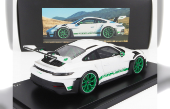 PORSCHE 911 992 Gt3 Rs Coupe (2022) - Tribute 911 Carrera Rs 1972 - Con Vetrina - With Showcase, White Green