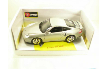 PORSCHE 911 Turbo, Gold Collection 1:18, серебристый