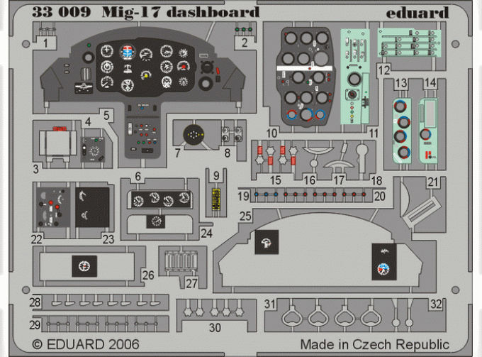 Фототравление MiG-17 dashboard