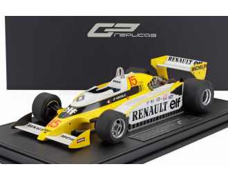 RENAULT F1 Rs10 Team Renault Elf №15 Pole Position And Winner France Gp (1979) Jean Pierre Jabouille - Con Vetrina - With Showcase, Yellow White