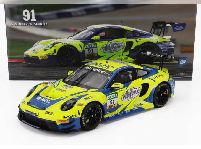 PORSCHE 911 992 Gt3 R Team Joos By Racemotion №91 Adac Gt Masters (2023) Finn Gehrsitz - Sven Muller, Yellow Blue