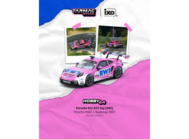 Porsche 911 GT3 Cup (992) #1 Harry KingPorsche Mobil 1 Supercup, pink/white 2024