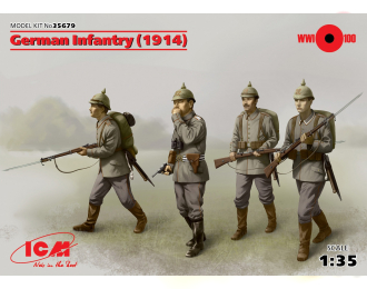 Сборная модель Германская пехота (1914 г.), 4 фигуры