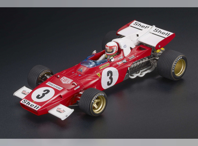 FERRARI F1 312b2 №3 3rd Dutch Zandvoort Gp (with Pilot Figure) (1971) Clay Regazzoni, Red White