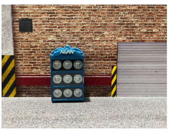 Шкаф-полка с тормозными дисками, синий