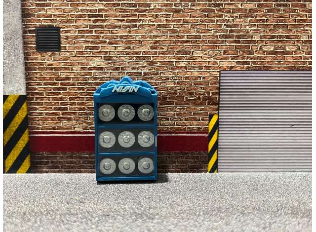 Шкаф-полка с тормозными дисками, синий