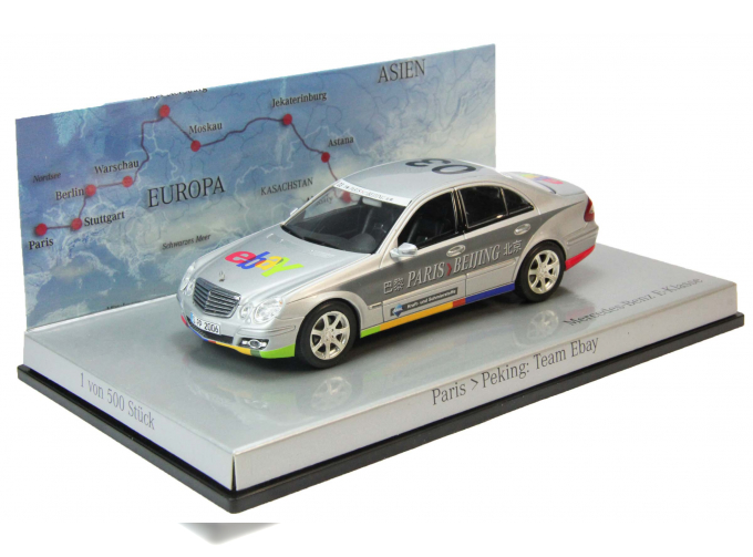 MERCEDES-BENZ E klasse W211 Rally Paris-Beijing #03 Ebay team, silver