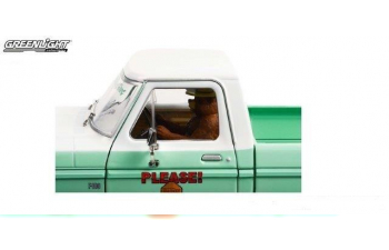 FORD F-100 пикап "Only You Can Prevent Wildfires" c фигуркой медведя Forest Service Green (1975)