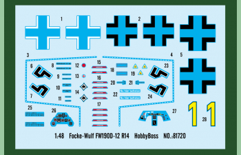 Сборная модель Немецкий высотный истребитель Focke-Wulf Fw 190D-12 R14