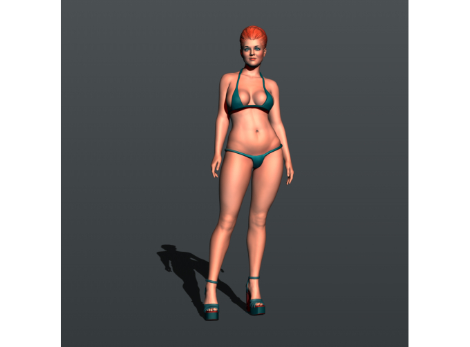 Фигура Фотомодель в теле (масштаб 1:24), окрашенная