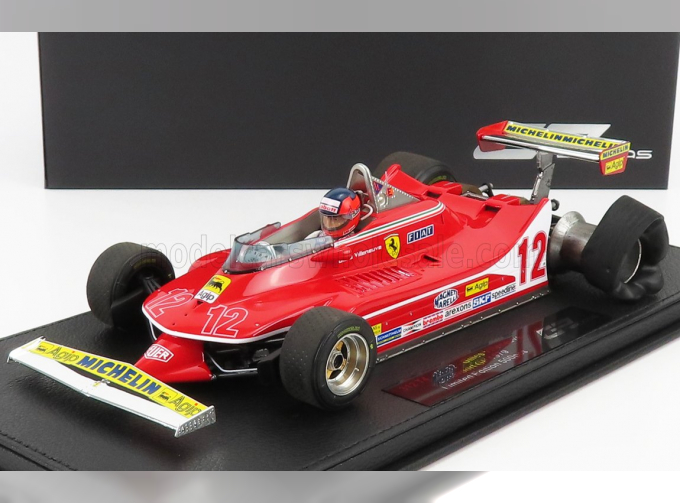 FERRARI F1 312t4 №12 Zandwoort Gp With Pilot Figure (1979) Gilles Villeneuve - Con Vetrina - With Showcase, Red