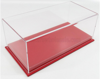 VETRINA DISPLAY BOX Molhouse Base In Pelle Rossa - Leather Base Red - Lungh.lenght Cm 32.5 X Largh.width Cm 16.5 X Alt.height Cm 12.5 (altezza Interna 10.6 Cm ), Plastic Display