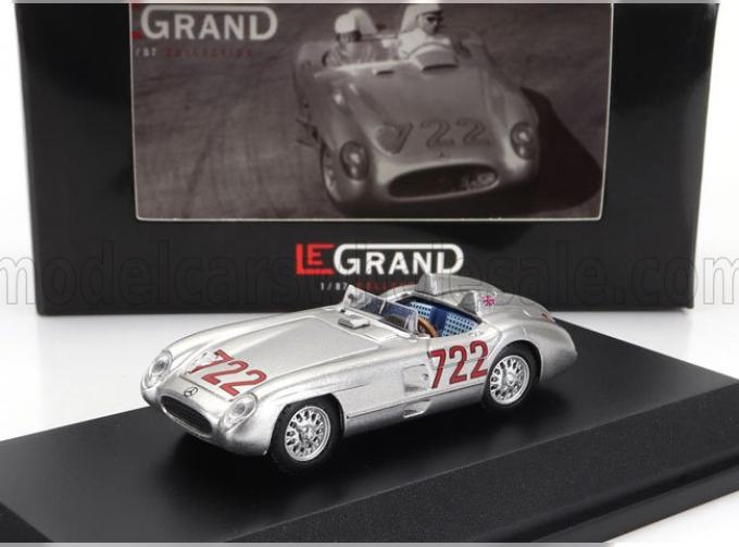 MERCEDES-BENZ 300 Slr Spider N722 Winner Mille Miglia (1955) Stirling Moss - Denis Jenkinson, Silver