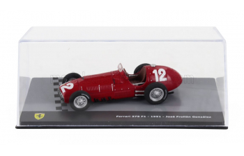 FERRARI F1 375 №12 Season (1951) Jose Froilan Gonzales - Con Vetrina - With Showcase, Red