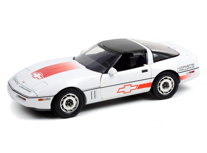 CHEVROLET Corvette C4 Challenge Race Car 1988 White with Orange Stripes