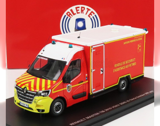 RENAULT Master Van Vsav Sdis 25 Vehicule De Secours Et D'assistance Aux Victimes Sapeurs Pompier (2019), Red White Yellow